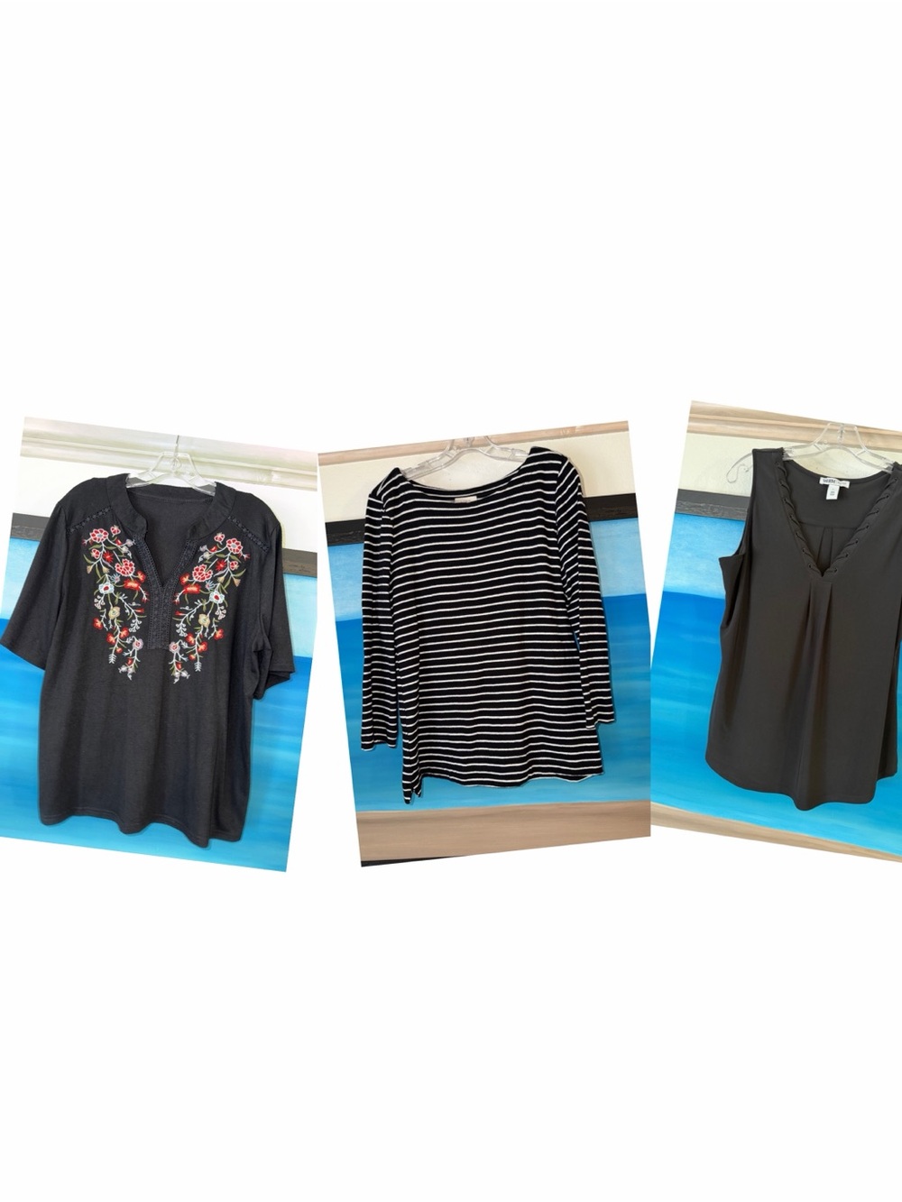 3 Pack of Designer Women’s Black Tops - Size Large